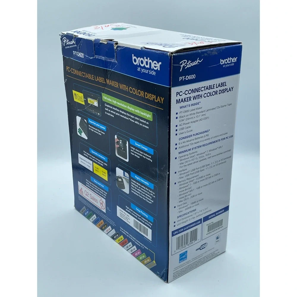 Brother P-Touch PT-D600 PC Connectible Label Maker Printer with New Tape